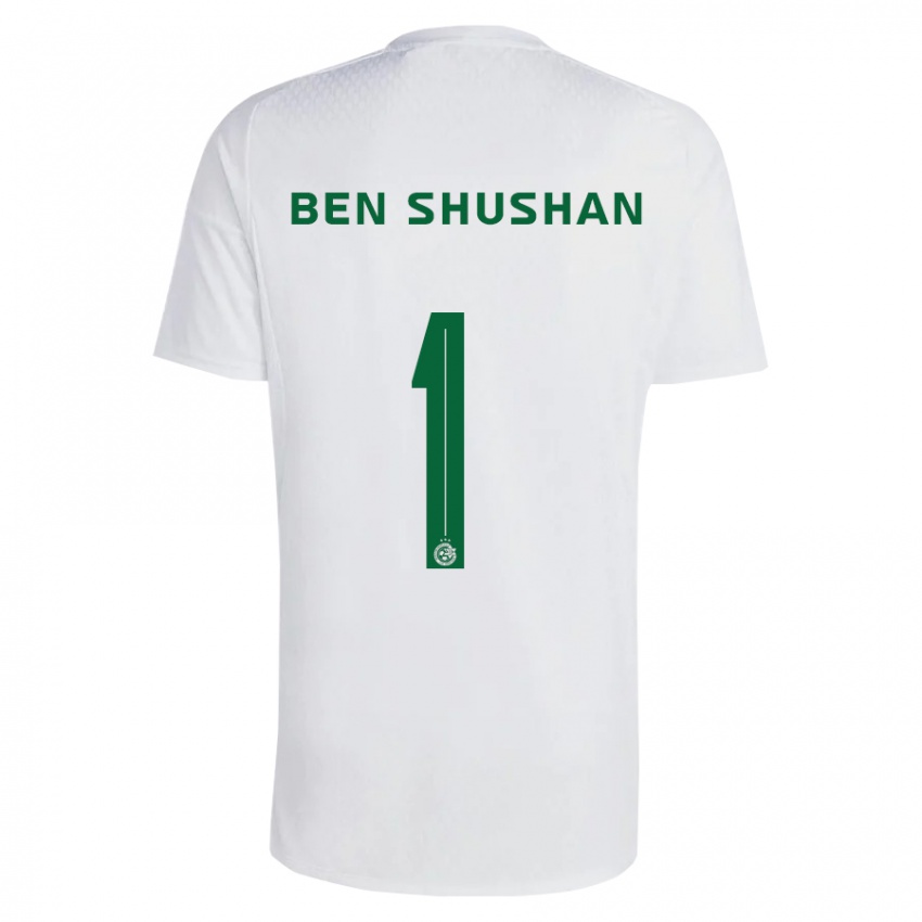 Uomo Maglia Ori Ben Shushan #1 Verde Blu Kit Gara Away 2023/24 Maglietta