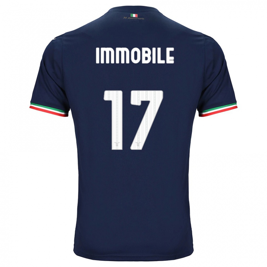 Uomo Maglia Ciro Immobile #17 Marina Militare Kit Gara Away 2023/24 Maglietta