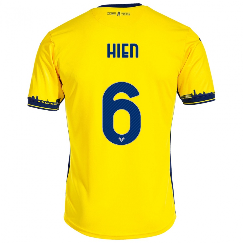 Uomo Maglia Isak Hien #6 Giallo Kit Gara Away 2023/24 Maglietta