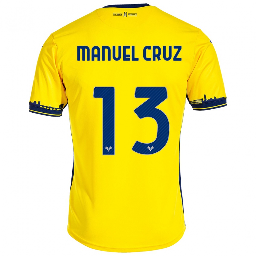 Uomo Maglia Juan Manuel Cruz #13 Giallo Kit Gara Away 2023/24 Maglietta