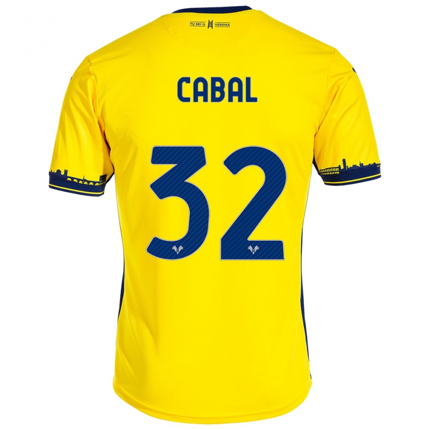 Uomo Maglia Juan Cabal #32 Giallo Kit Gara Away 2023/24 Maglietta