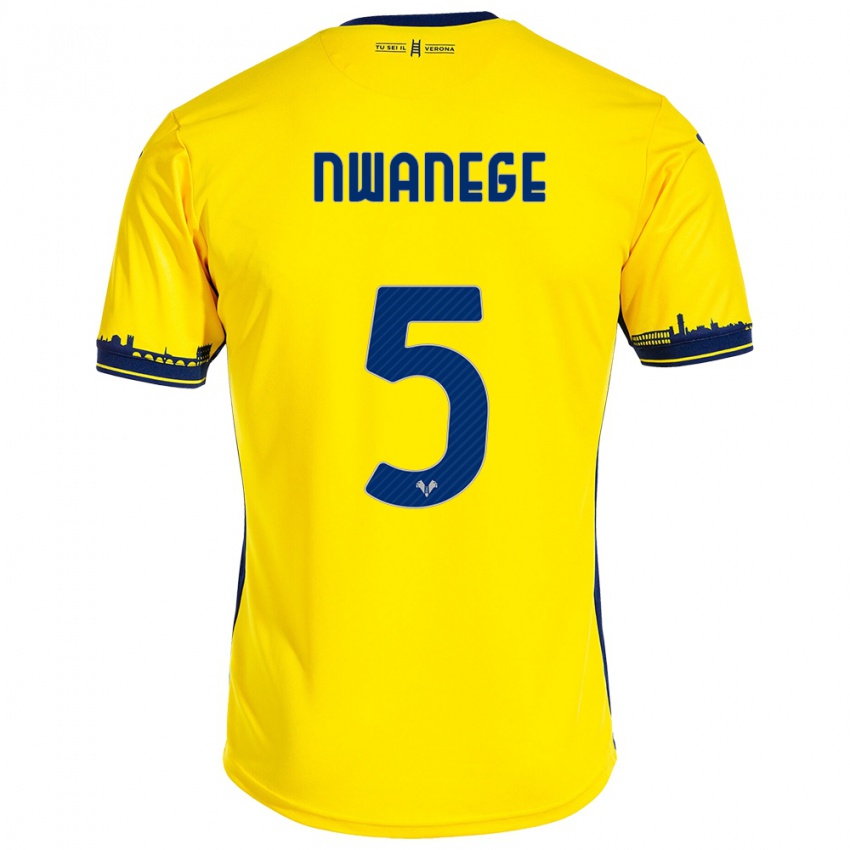 Uomo Maglia Karlson Nwanege #5 Giallo Kit Gara Away 2023/24 Maglietta