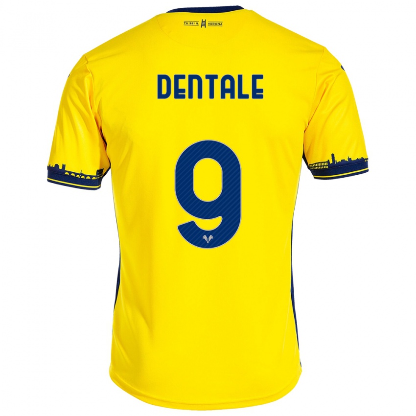 Uomo Maglia Alessandro Dentale #9 Giallo Kit Gara Away 2023/24 Maglietta