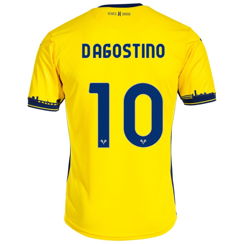 Uomo Maglia Samuele D'agostino #10 Giallo Kit Gara Away 2023/24 Maglietta