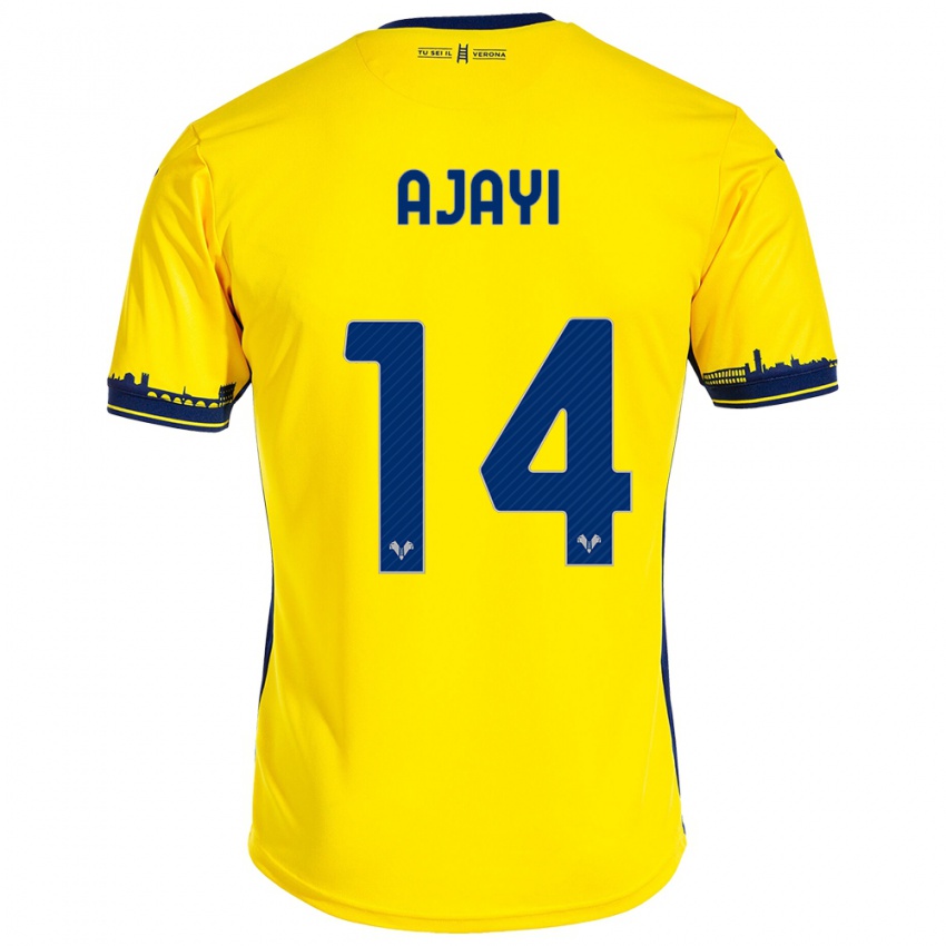 Uomo Maglia Junior Ajayi #14 Giallo Kit Gara Away 2023/24 Maglietta