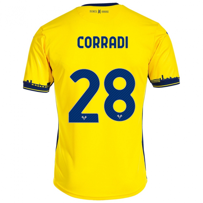 Uomo Maglia Christian Corradi #28 Giallo Kit Gara Away 2023/24 Maglietta