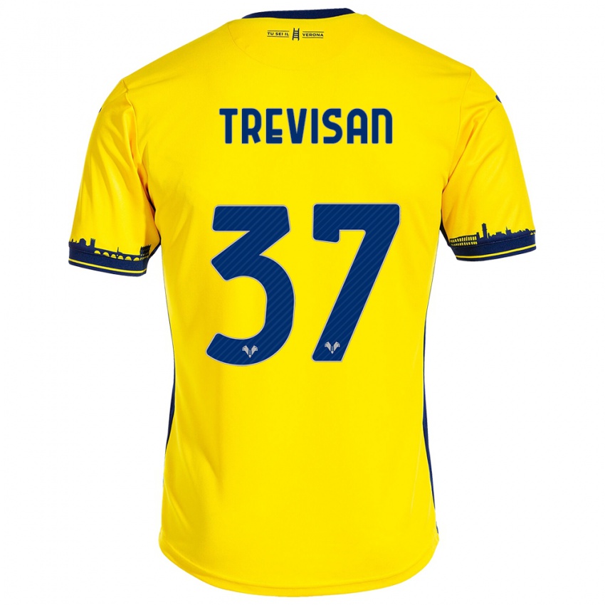 Uomo Maglia Michael Trevisan #37 Giallo Kit Gara Away 2023/24 Maglietta