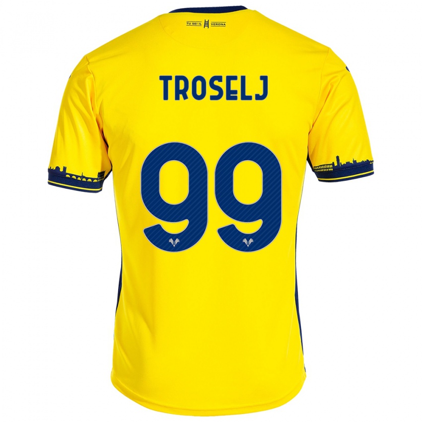 Uomo Maglia Ethan Troselj #99 Giallo Kit Gara Away 2023/24 Maglietta