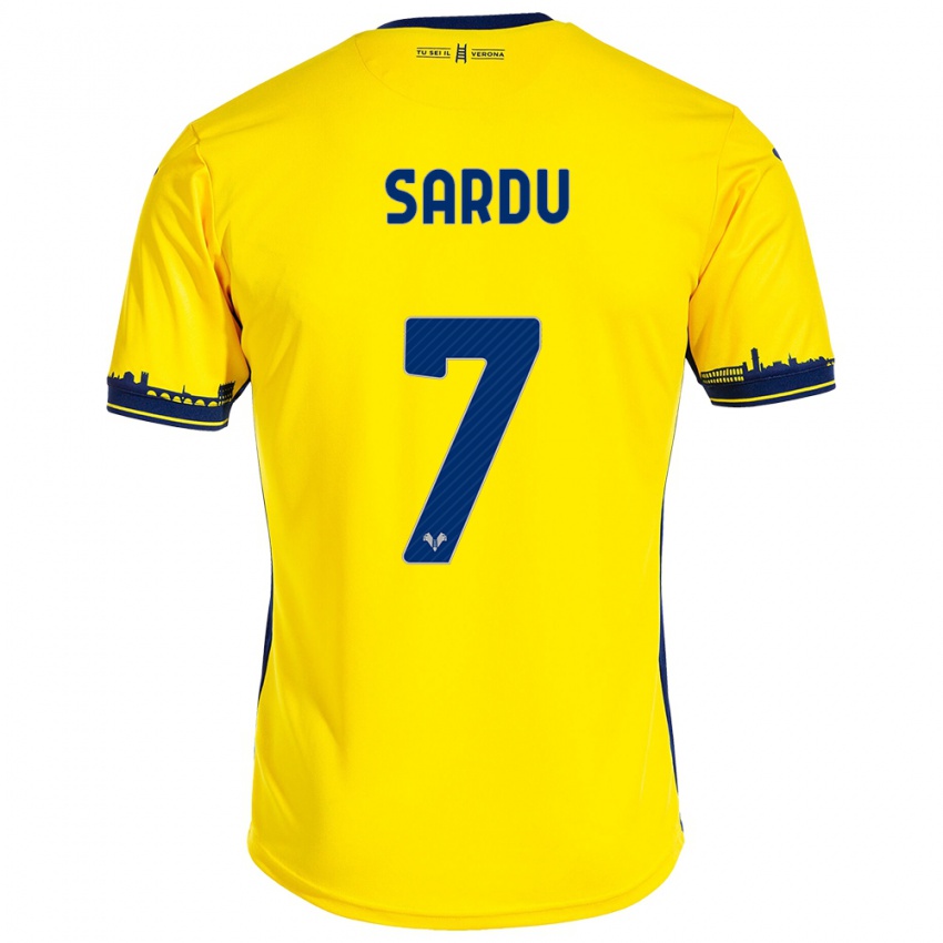 Uomo Maglia Rosella Sardu #7 Giallo Kit Gara Away 2023/24 Maglietta