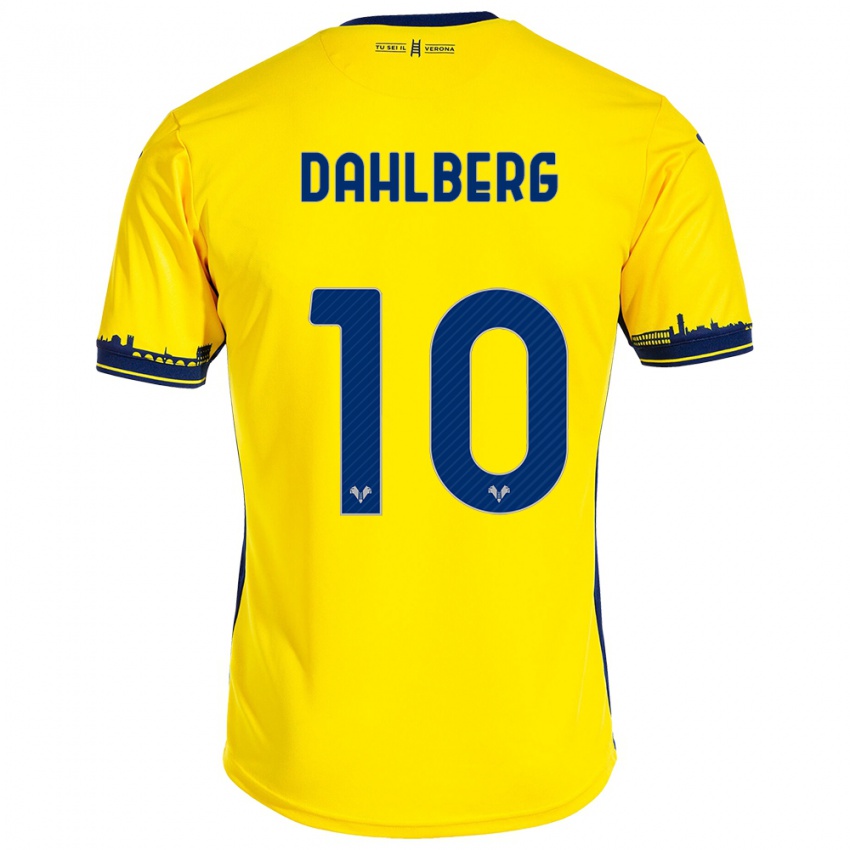 Uomo Maglia Jonna Dahlberg #10 Giallo Kit Gara Away 2023/24 Maglietta