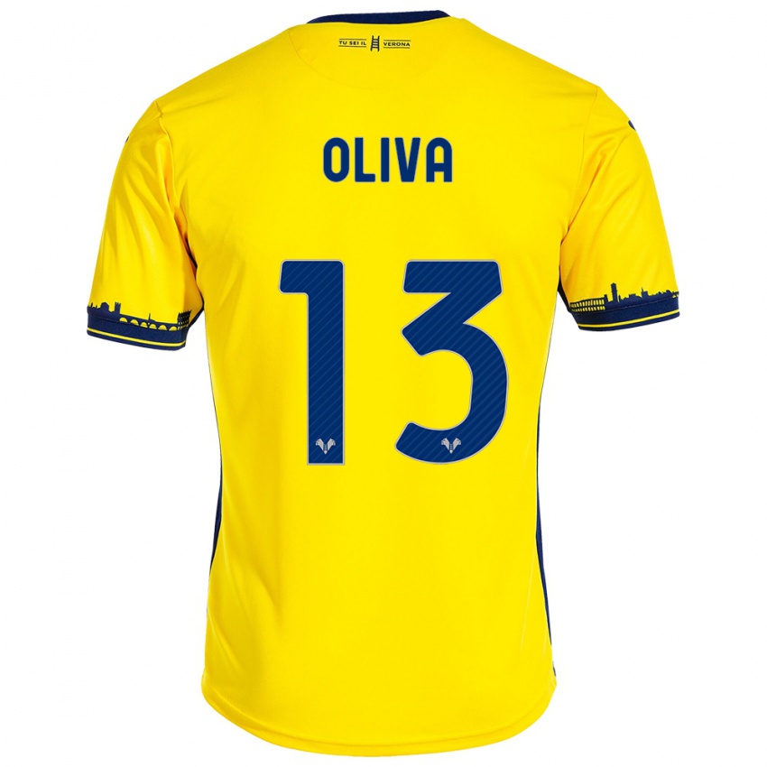 Uomo Maglia Eleonora Oliva #13 Giallo Kit Gara Away 2023/24 Maglietta