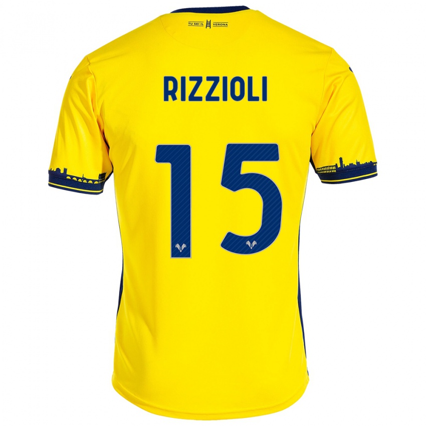 Uomo Maglia Gaia Rizzioli #15 Giallo Kit Gara Away 2023/24 Maglietta