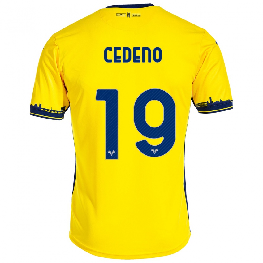 Uomo Maglia Lineth Cedeno #19 Giallo Kit Gara Away 2023/24 Maglietta