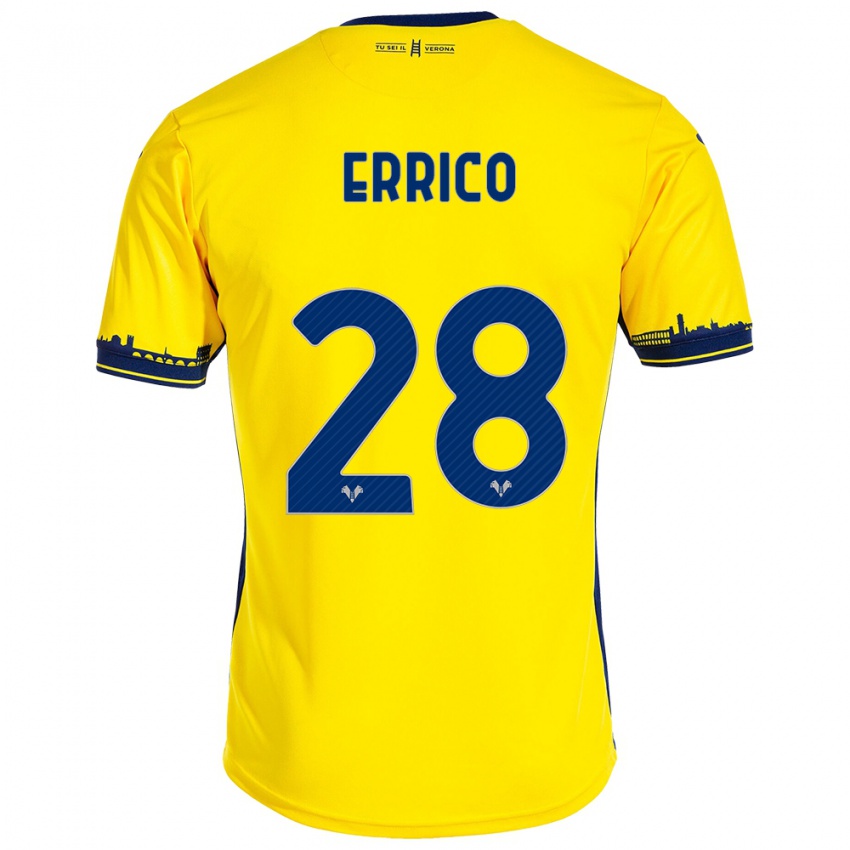 Uomo Maglia Emma Raffaella Errico #28 Giallo Kit Gara Away 2023/24 Maglietta