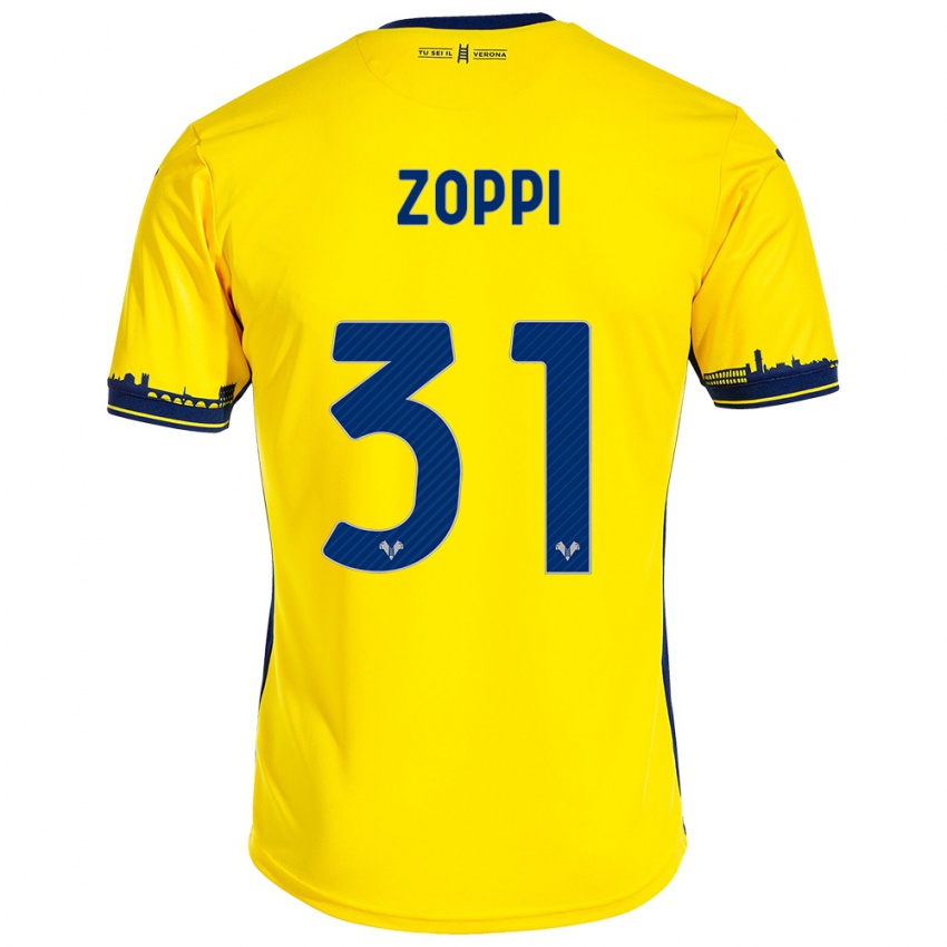 Uomo Maglia Sofia Zoppi #31 Giallo Kit Gara Away 2023/24 Maglietta