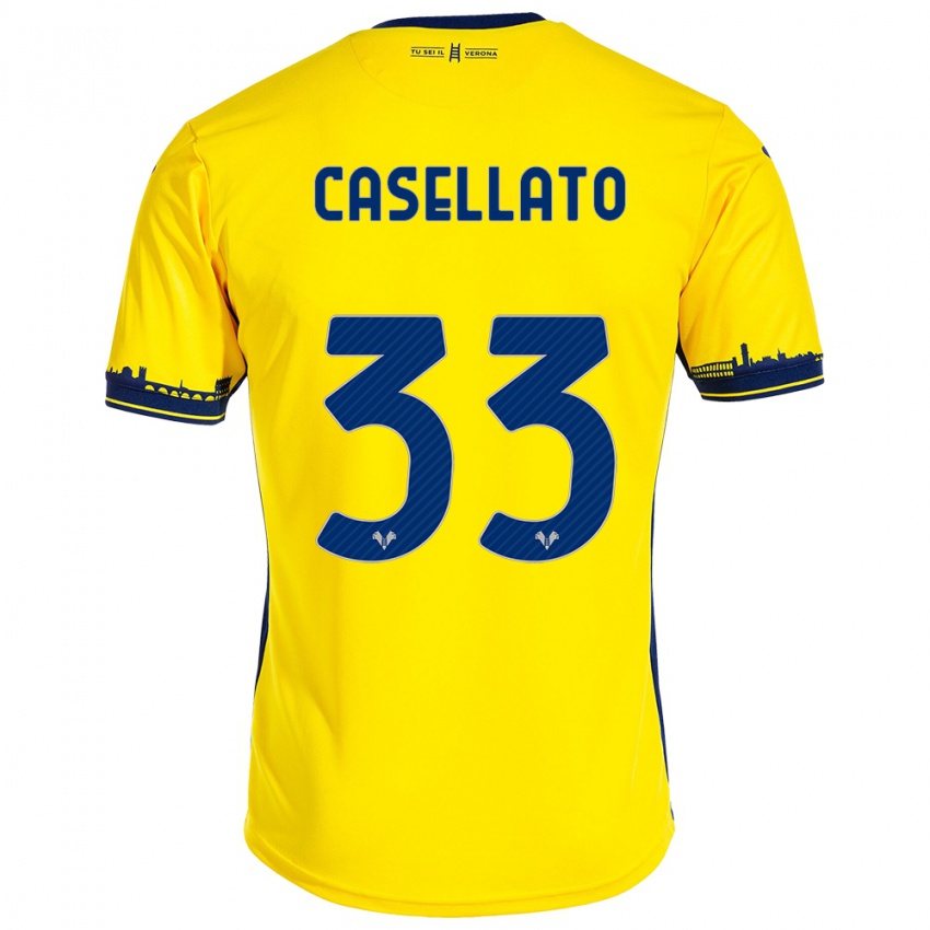 Uomo Maglia Elisa Casellato #33 Giallo Kit Gara Away 2023/24 Maglietta