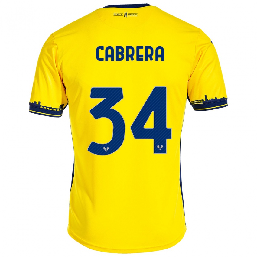 Uomo Maglia Ilena Cabrera #34 Giallo Kit Gara Away 2023/24 Maglietta