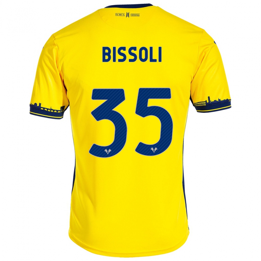 Uomo Maglia Noemí Bissoli #35 Giallo Kit Gara Away 2023/24 Maglietta