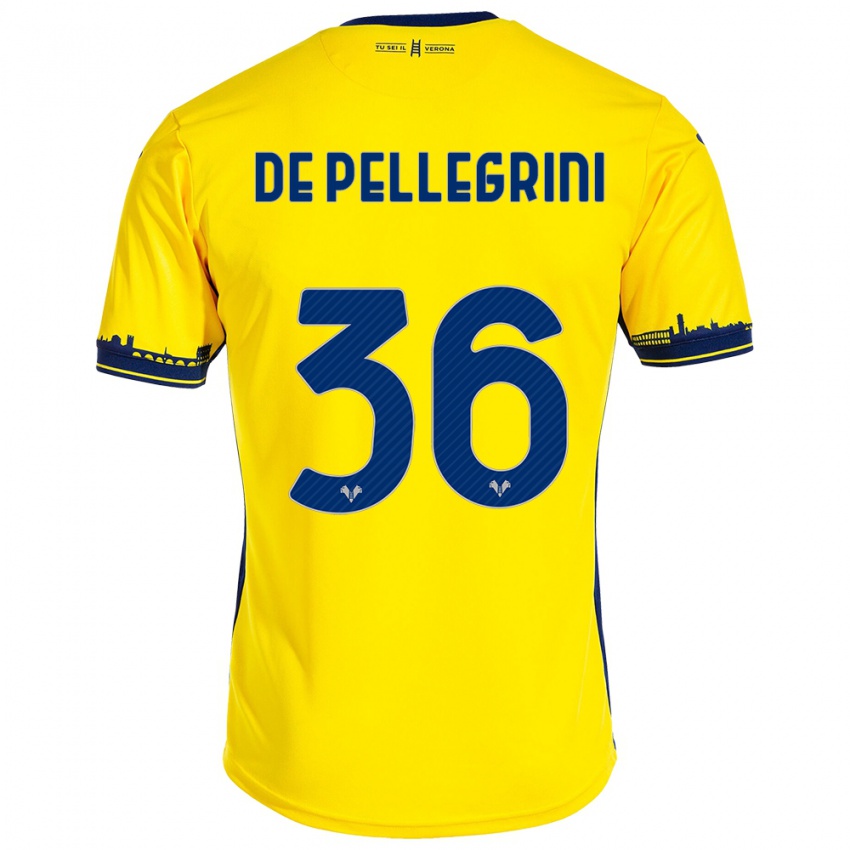 Uomo Maglia Erika De Pellegrini #36 Giallo Kit Gara Away 2023/24 Maglietta