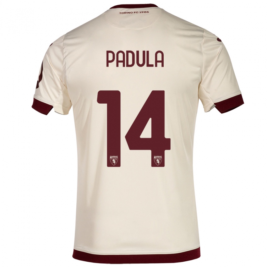 Uomo Maglia Cristian Padula #14 Champagne Kit Gara Away 2023/24 Maglietta