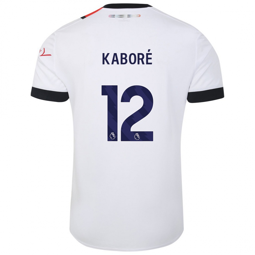 Uomo Maglia Issa Kabore #12 Bianco Kit Gara Away 2023/24 Maglietta