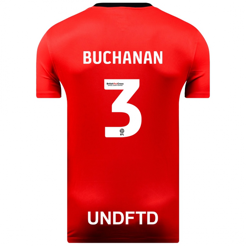 Uomo Maglia Lee Buchanan #3 Rosso Kit Gara Away 2023/24 Maglietta