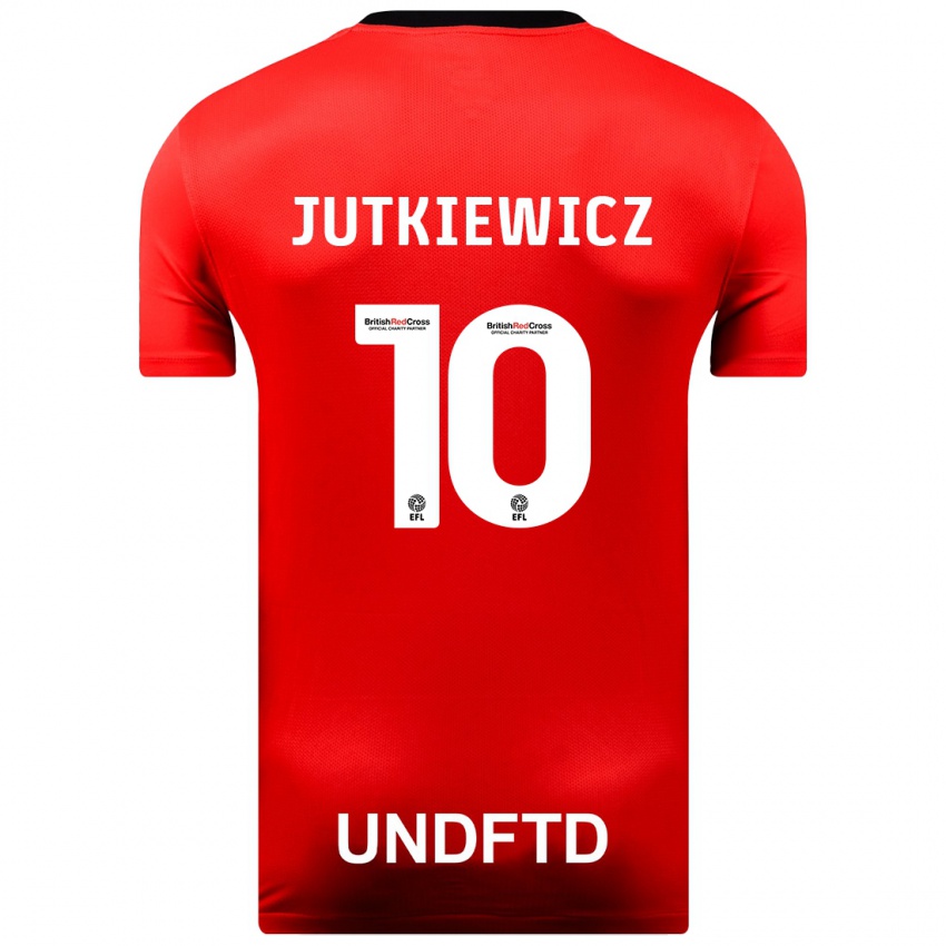 Uomo Maglia Lukas Jutkiewicz #10 Rosso Kit Gara Away 2023/24 Maglietta