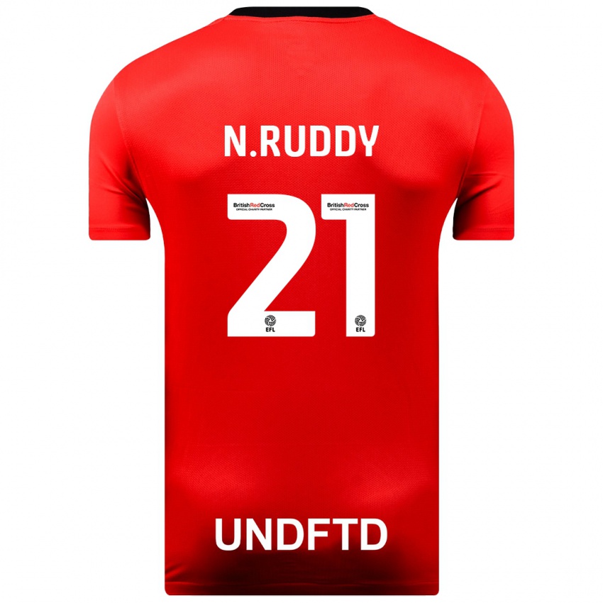 Uomo Maglia John Ruddy #21 Rosso Kit Gara Away 2023/24 Maglietta