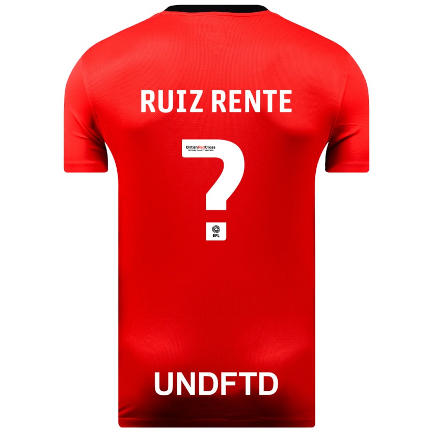 Uomo Maglia Álvaro Ruiz Rente #0 Rosso Kit Gara Away 2023/24 Maglietta