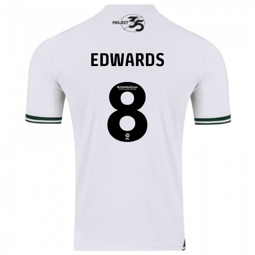 Uomo Maglia Joe Edwards #8 Bianco Kit Gara Away 2023/24 Maglietta