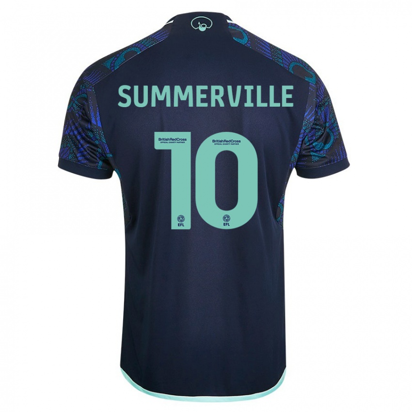 Uomo Maglia Crysencio Summerville #10 Blu Kit Gara Away 2023/24 Maglietta