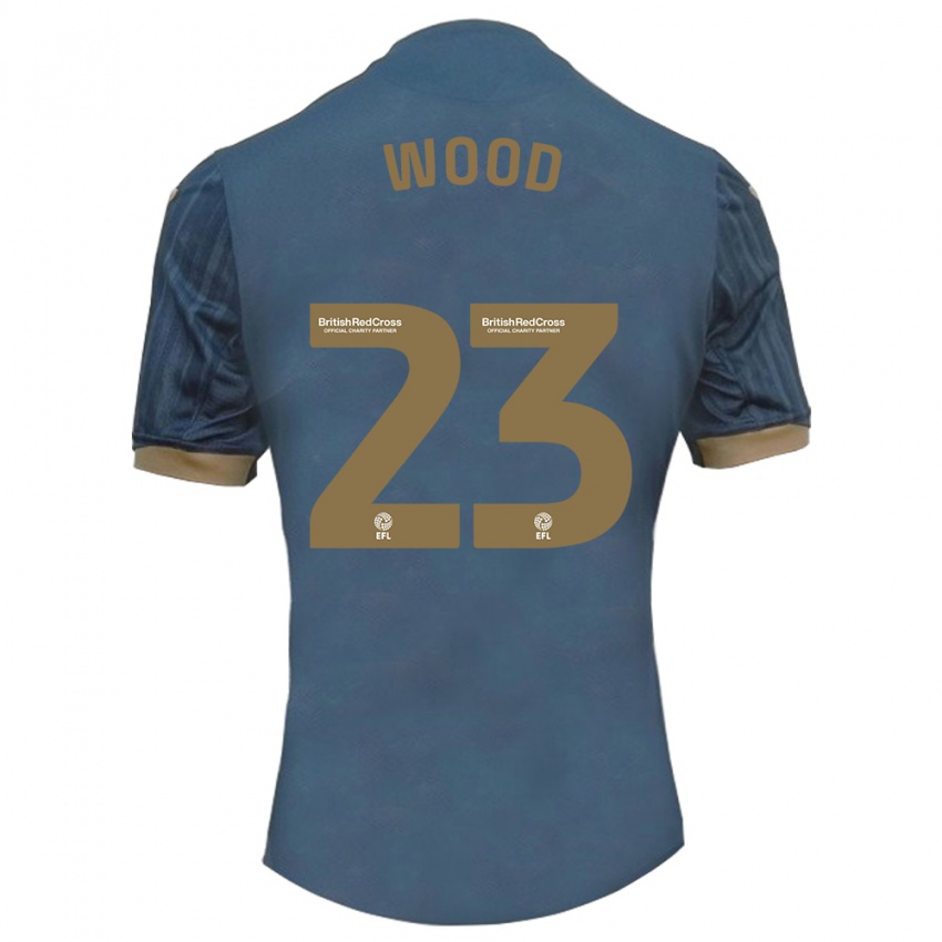 Uomo Maglia Nathan Wood #23 Verde Acqua Scuro Kit Gara Away 2023/24 Maglietta