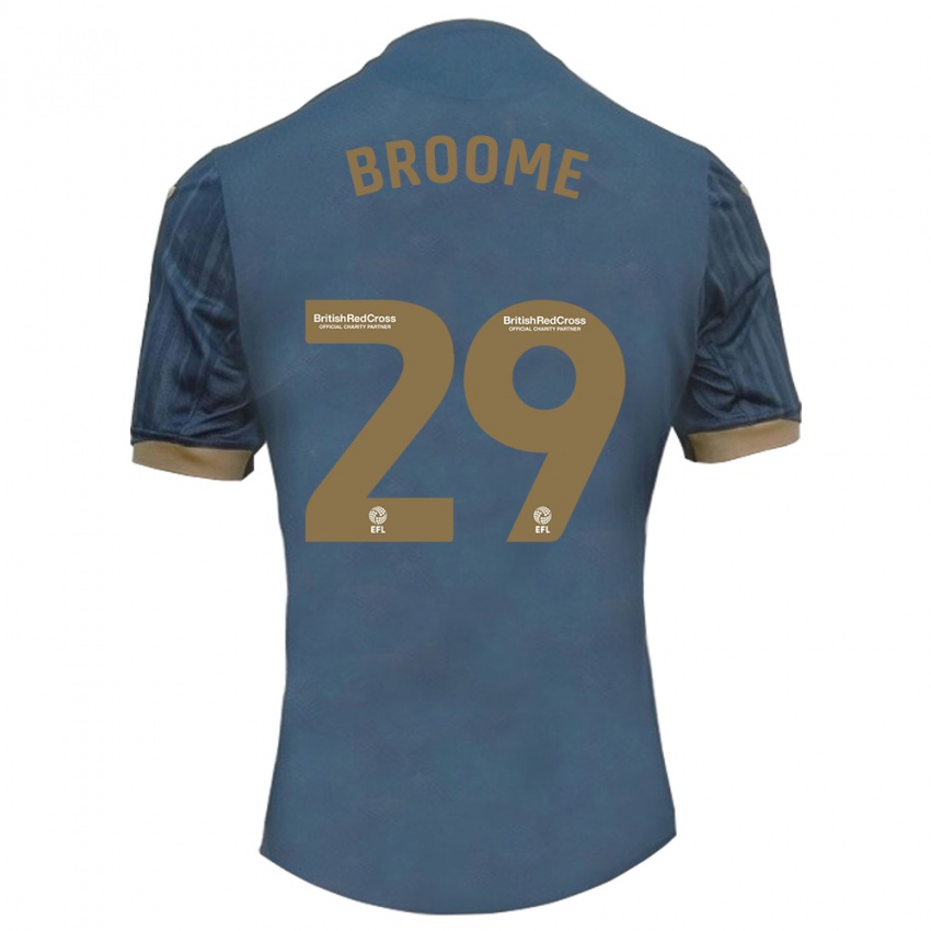 Uomo Maglia Nathan Broome #29 Verde Acqua Scuro Kit Gara Away 2023/24 Maglietta