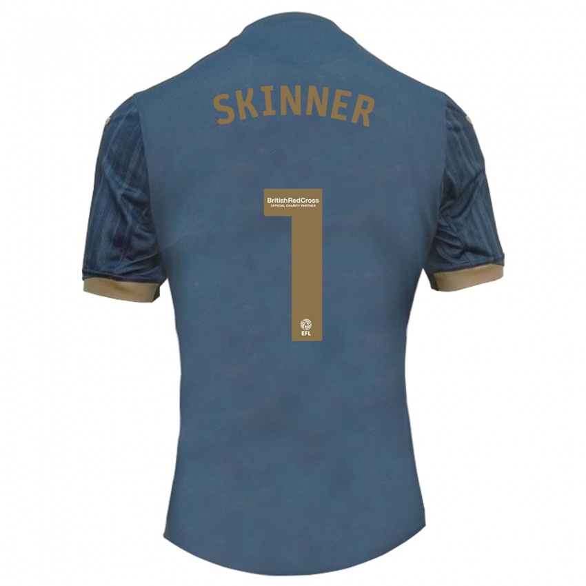 Uomo Maglia Claire Skinner #1 Verde Acqua Scuro Kit Gara Away 2023/24 Maglietta