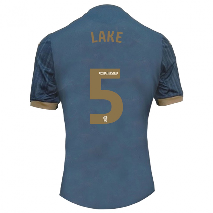 Uomo Maglia Ellie Lake #5 Verde Acqua Scuro Kit Gara Away 2023/24 Maglietta