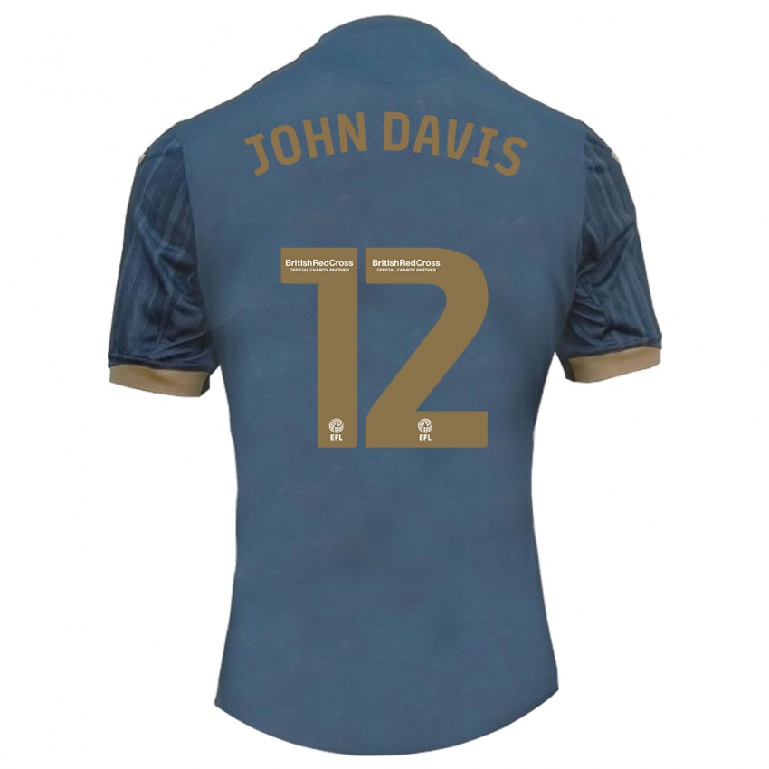 Uomo Maglia Stacey John-Davis #12 Verde Acqua Scuro Kit Gara Away 2023/24 Maglietta