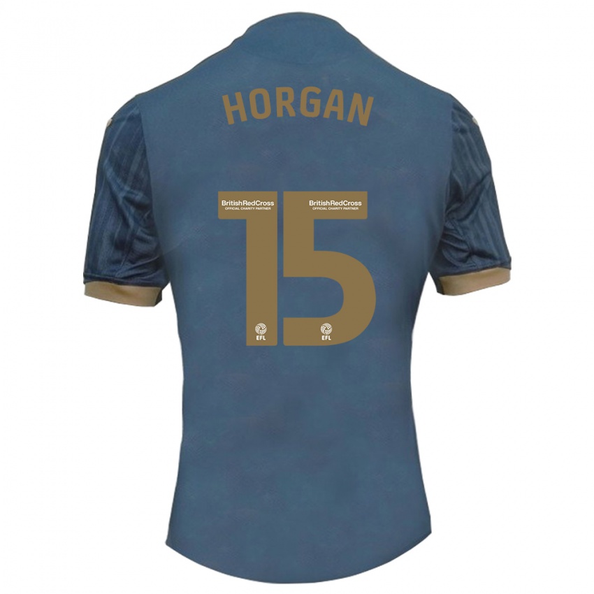 Uomo Maglia Gwenan Horgan #15 Verde Acqua Scuro Kit Gara Away 2023/24 Maglietta