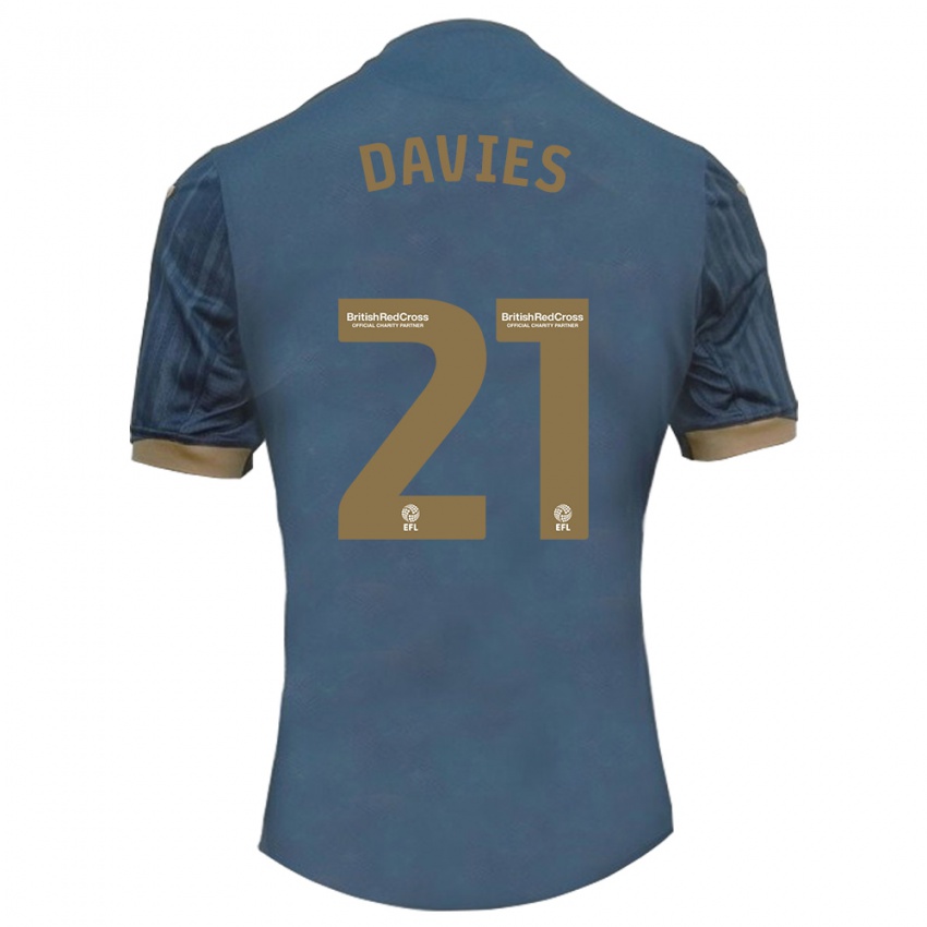 Uomo Maglia Laura Davies #21 Verde Acqua Scuro Kit Gara Away 2023/24 Maglietta