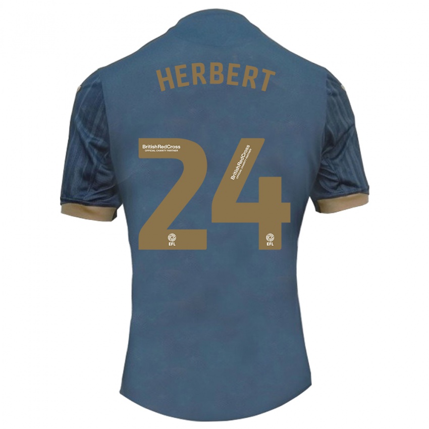 Uomo Maglia Chelsea Herbert #24 Verde Acqua Scuro Kit Gara Away 2023/24 Maglietta