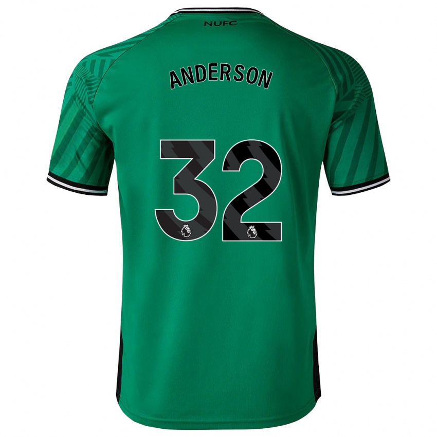 Uomo Maglia Elliot Anderson #32 Verde Kit Gara Away 2023/24 Maglietta
