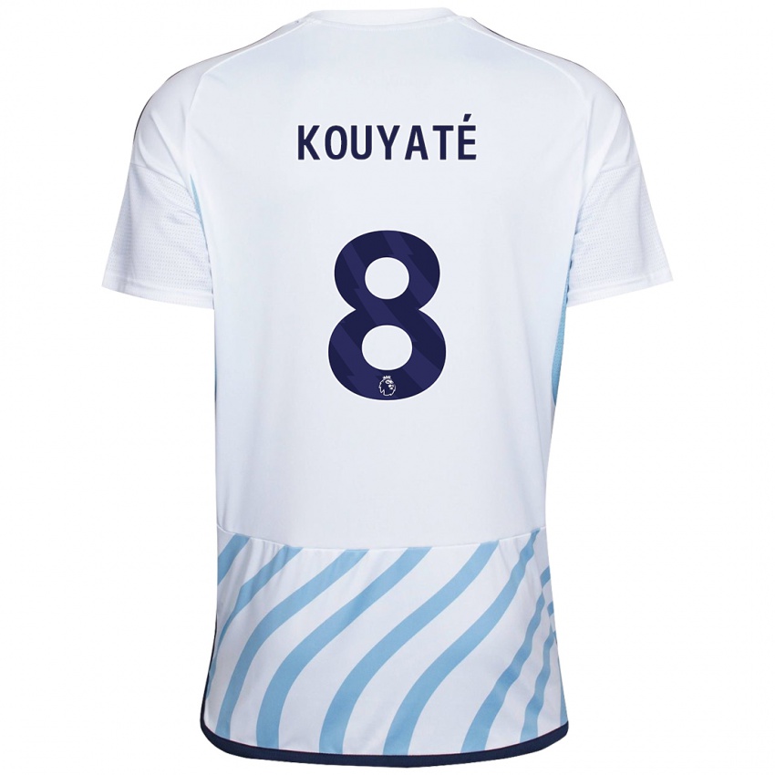 Uomo Maglia Cheikhou Kouyate #8 Bianco Blu Kit Gara Away 2023/24 Maglietta