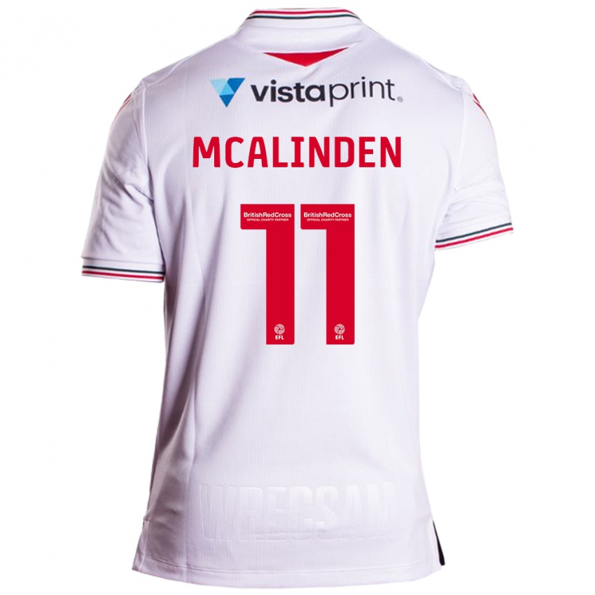 Uomo Maglia Liam Mcalinden #11 Bianco Kit Gara Away 2023/24 Maglietta