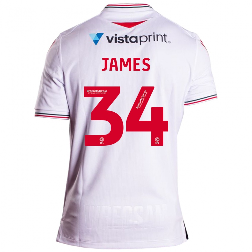 Uomo Maglia Aaron James #34 Bianco Kit Gara Away 2023/24 Maglietta