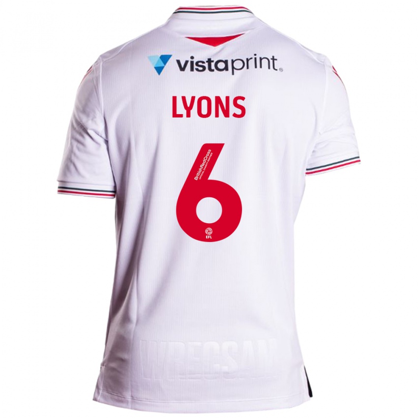 Uomo Maglia Lauryn Lyons #6 Bianco Kit Gara Away 2023/24 Maglietta