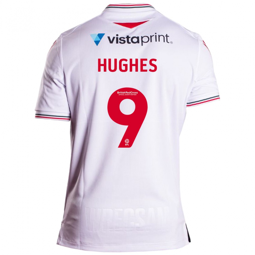 Uomo Maglia Rosie Hughes #9 Bianco Kit Gara Away 2023/24 Maglietta