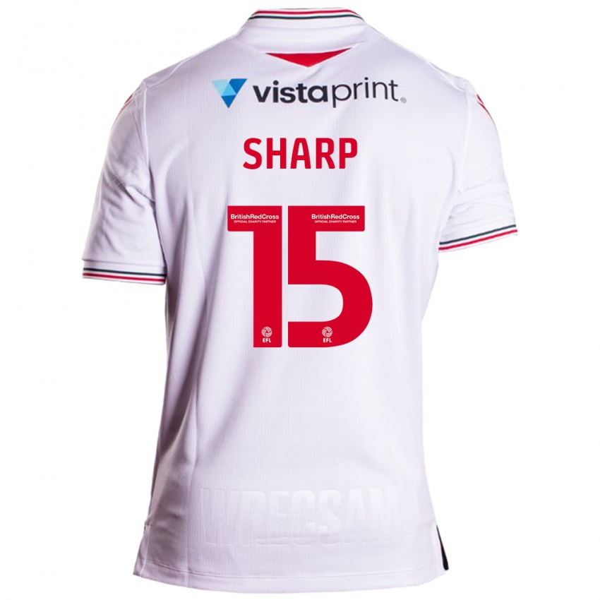 Uomo Maglia Katie Sharp #15 Bianco Kit Gara Away 2023/24 Maglietta