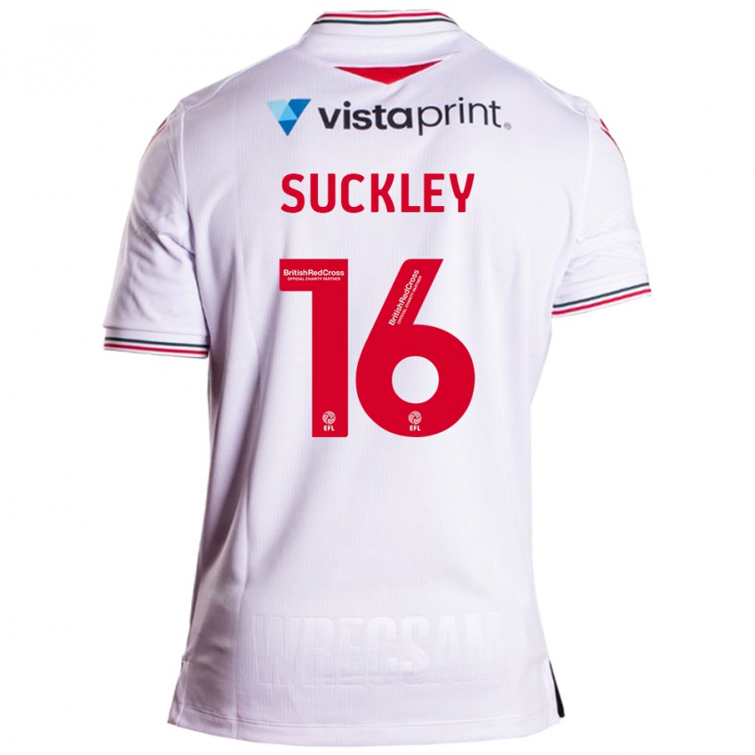 Uomo Maglia Ava Suckley #16 Bianco Kit Gara Away 2023/24 Maglietta