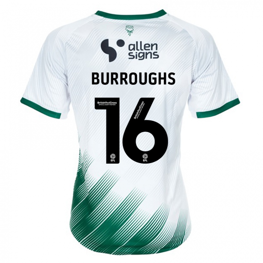 Uomo Maglia Jack Burroughs #16 Bianco Kit Gara Away 2023/24 Maglietta