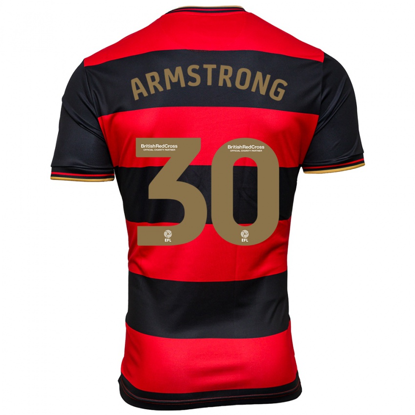 Uomo Maglia Sinclair Armstrong #30 Nero Rosso Kit Gara Away 2023/24 Maglietta