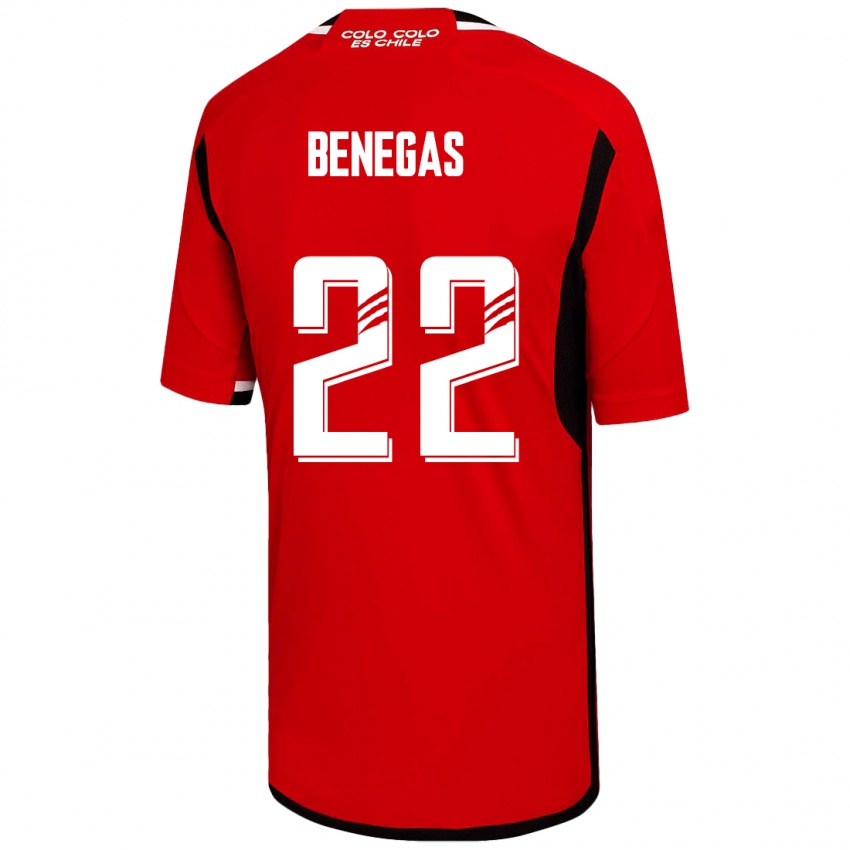 Uomo Maglia Leandro Benegas #22 Rosso Kit Gara Away 2023/24 Maglietta